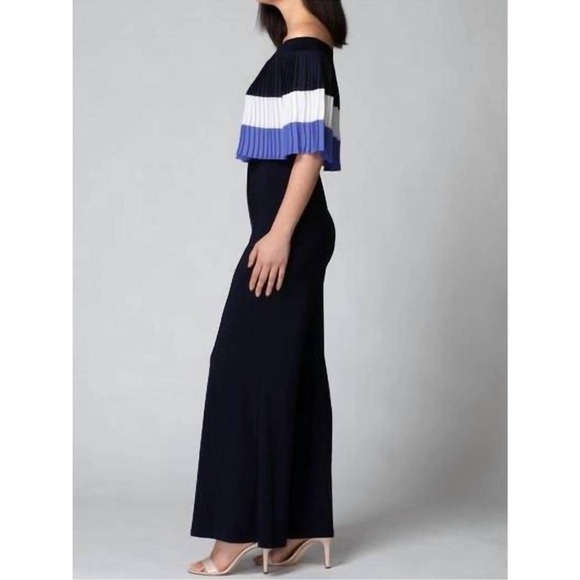 NEW JOSEPH‎ RIBKOFF pleated jumpsuit in midnight blue sz 14 - Picture 2 of 11